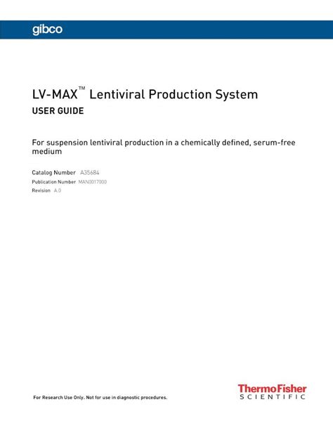 lv-max lentiviral production system|lentiviral production system manual.